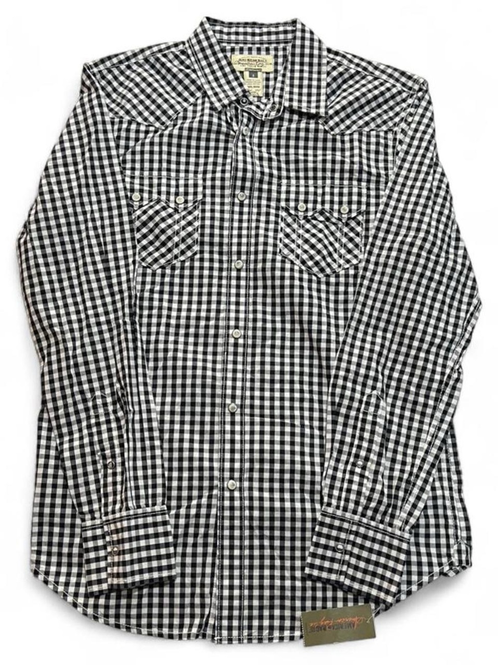 Mens American Rag CIE Western Pearl Check Western Shirt Size Small